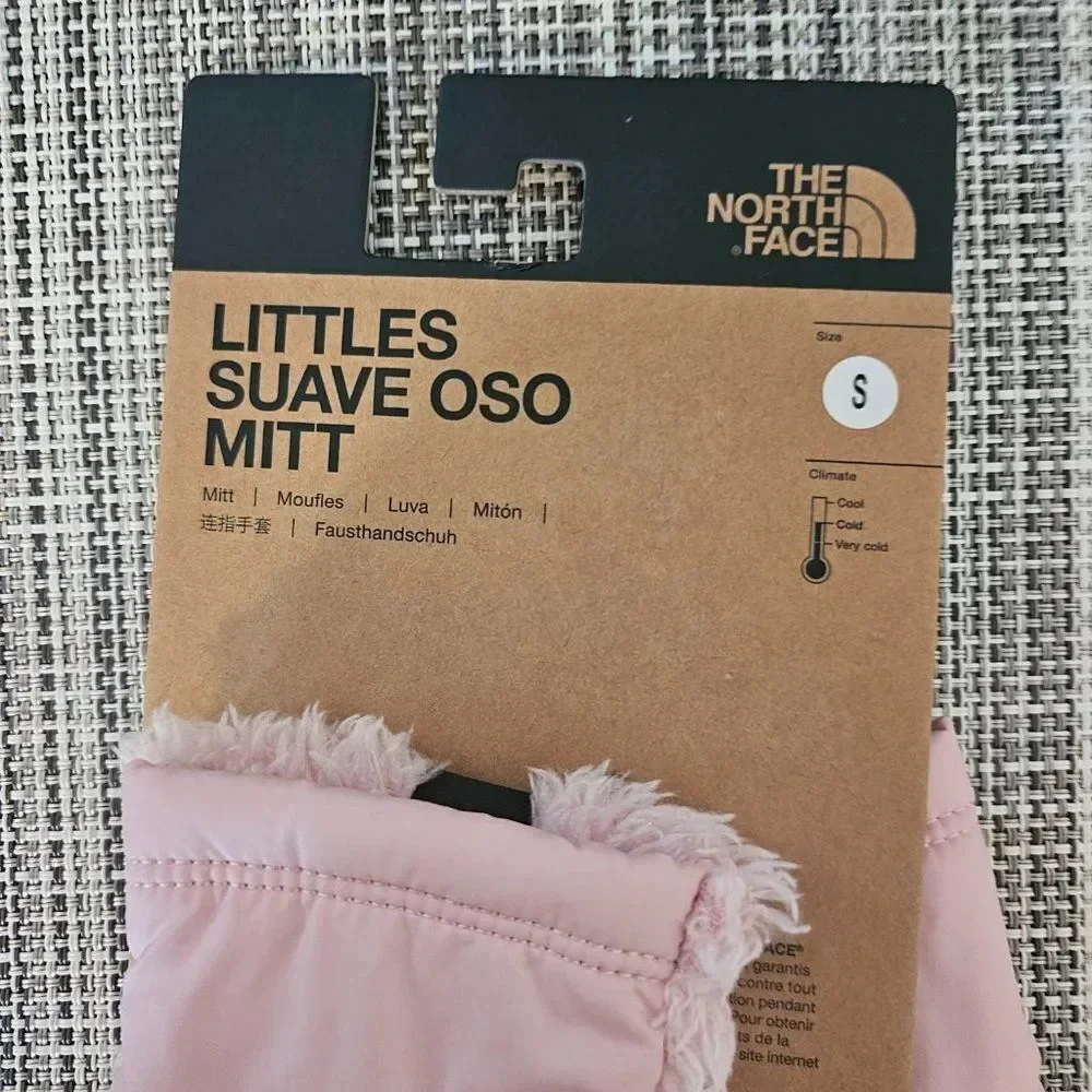 The North Face Peach Pink Littles Suave Oso Mitt Girl's Mittens Gloves OS